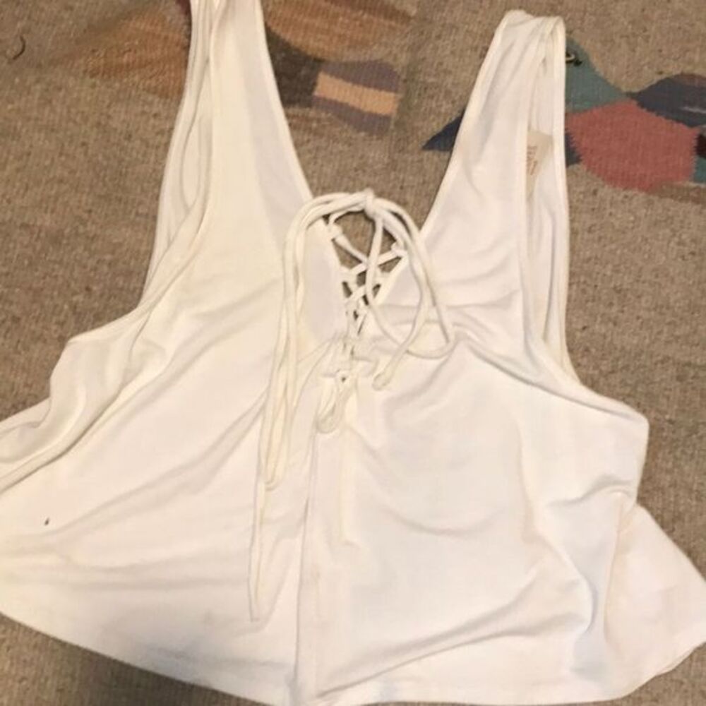 Lucy Love | Lace up top with low cut back